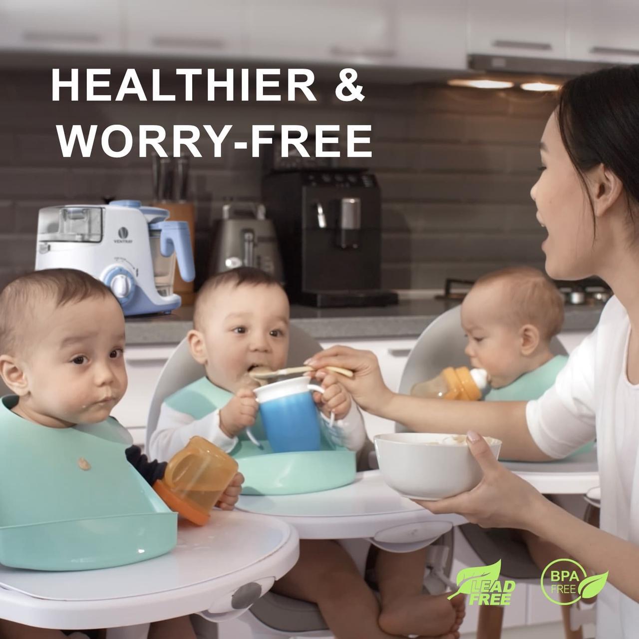 Alt view image 6 of 6 - VENTRAY Baby Food Maker for Twins & Triplets, All-in-one Large Capacity Baby Food Processor, Multi-Function BPA-Free Steamer & Blender, Cook at Home - Purple