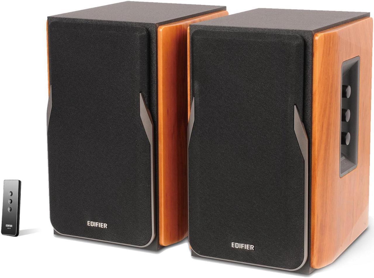 Edifier R1380T Powered Bookshelf Speakers, 2.0 Stereo Active Near Field Monitors, Studio Monitor Speaker, 42 Watts RMS -  Brown (Pair)