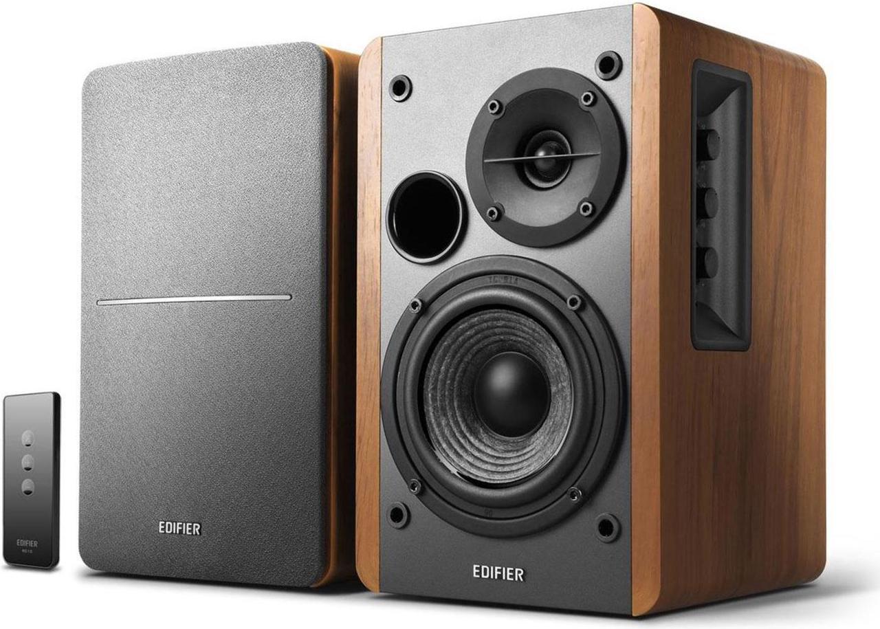 Edifier R1280T Powered Bookshelf Speakers - 2.0 Active Near Field Monitor - Studio Monitor Speakers - Wooden Enclosure - 42 Watts RMS