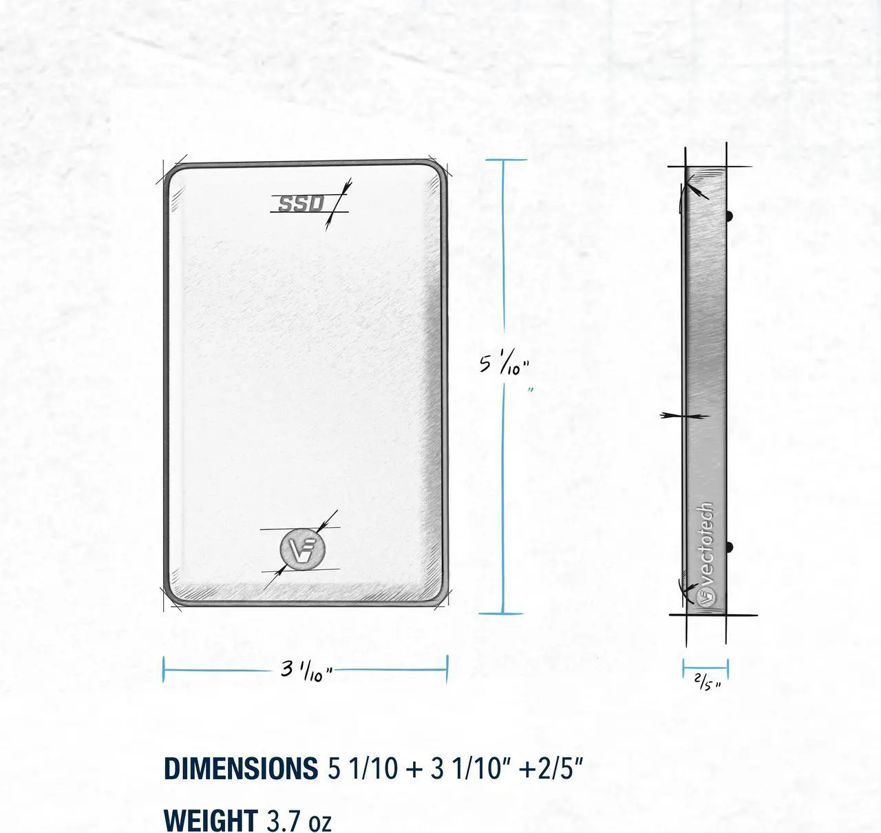 Alt view image 4 of 5 - VectoTech Rapid 8TB External SSD USB-C Portable Solid State Drive (USB 3.1 Gen 2)