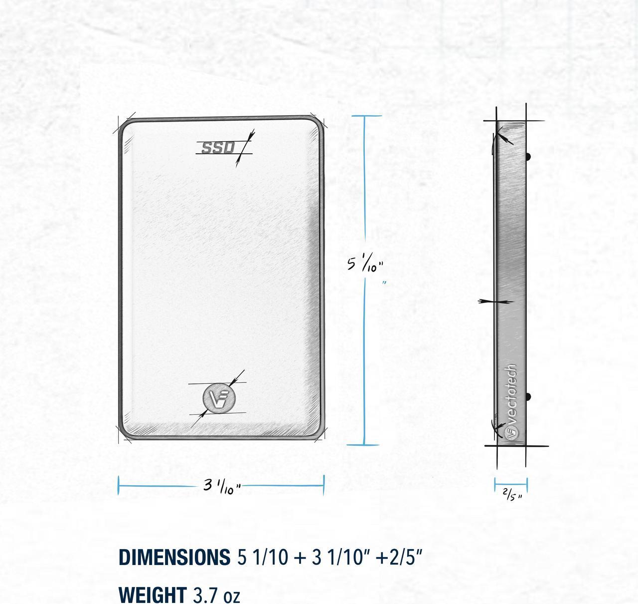 Alt view image 5 of 6 - VectoTech Rapid 4TB External SSD USB-C Portable Solid State Drive (USB 3.1 Gen 2)