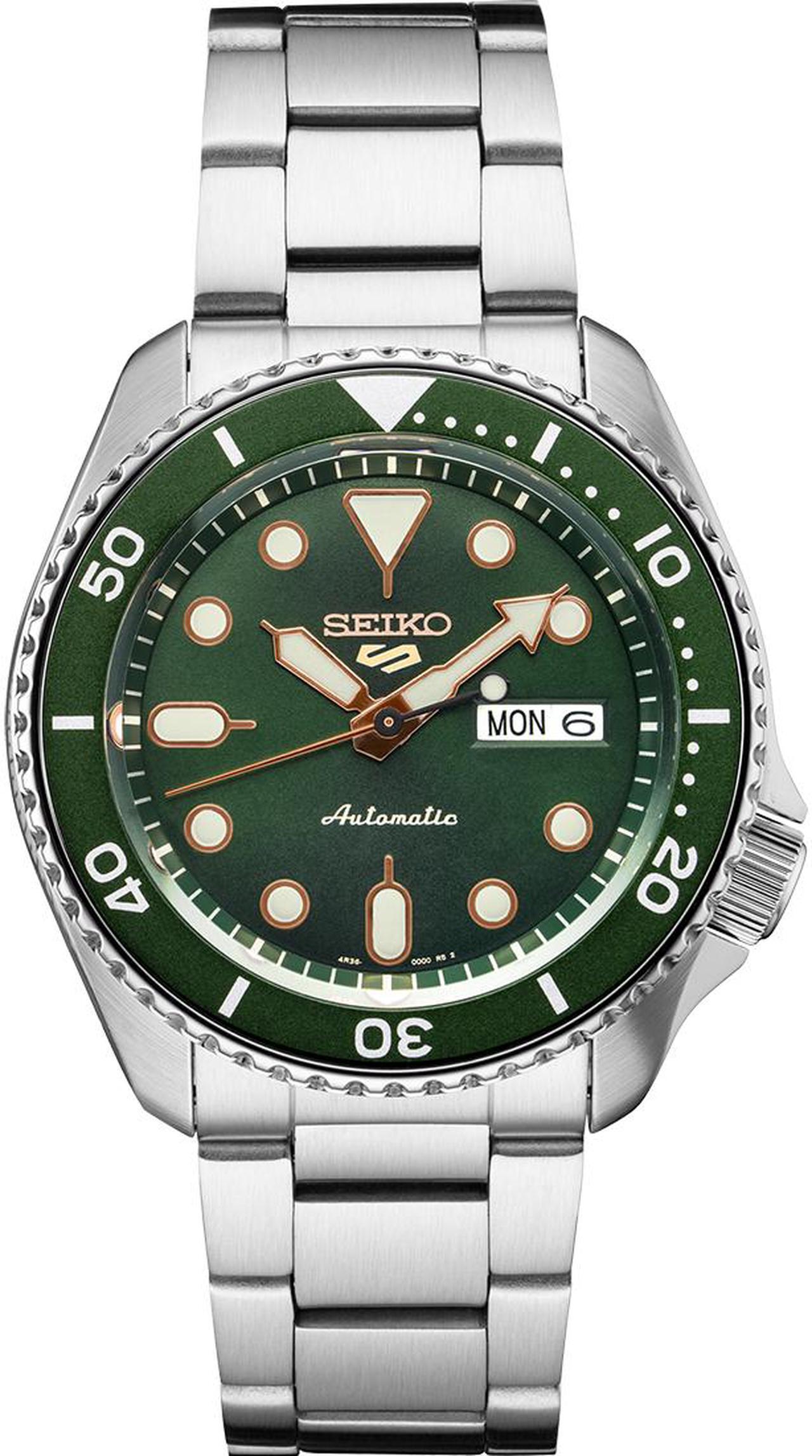 Alt view image 2 of 8 - Seiko SRPD63 5 Sports 24-Jewel Automatic Watch - Green