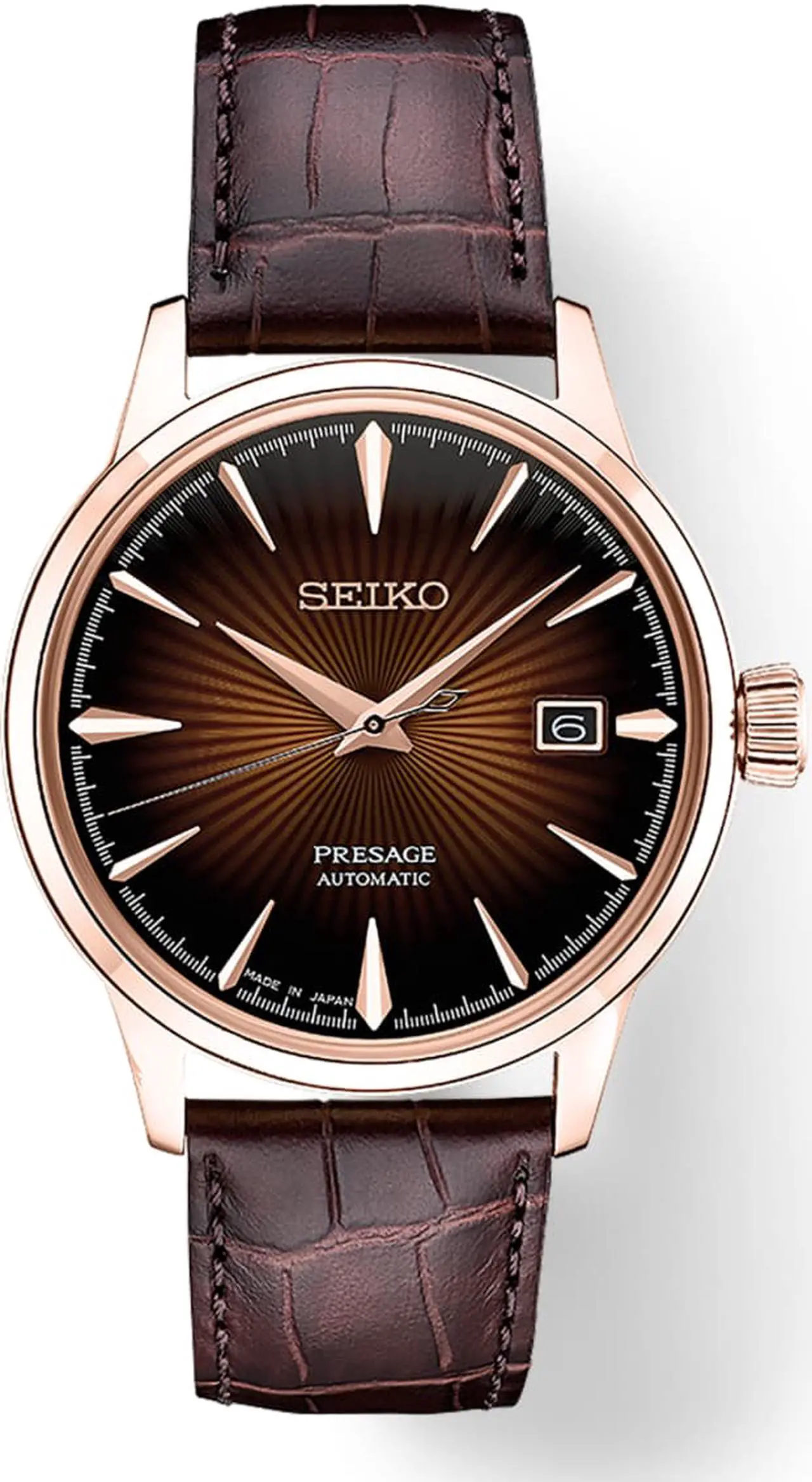 Alt view image 5 of 9 - Seiko Presage Mens Rose Gold Plated Stainless Steel Automatic Watch SRPB46