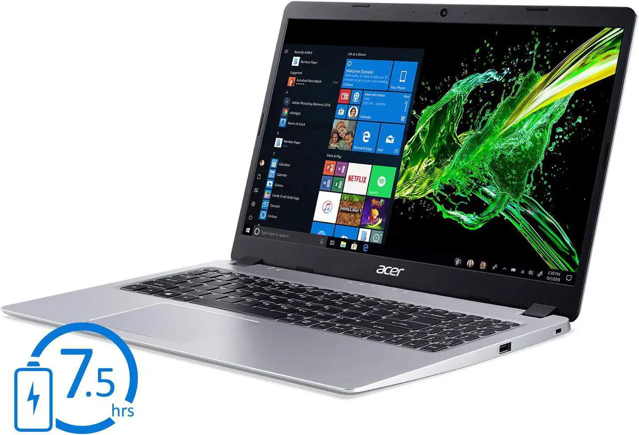 Alt view image 4 of 7 - Acer Aspire 5 Notebook, 15.6" FHD Display, AMD Ryzen 3 3200U Upto 3.5GHz, 16GB RAM, 128GB NVMe SSD + 1TB HDD, HDMI, Wi-Fi, Bluetooth, Windows 10 Home