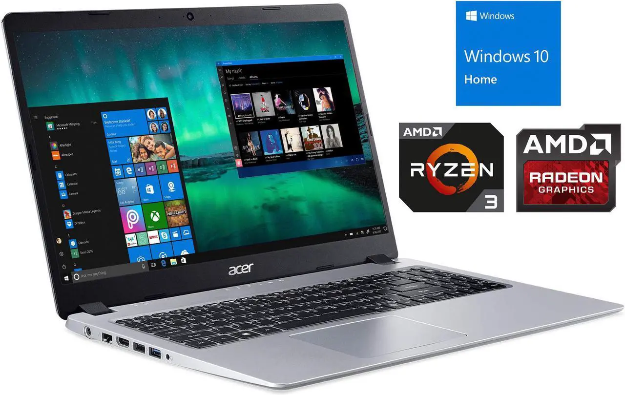 Main image of Acer Aspire 5 Notebook, 15.6" FHD Display, AMD Ryzen 3 3200U Upto 3.5GHz, 16GB RAM, 128GB NVMe SSD + 1TB HDD, HDMI, Wi-Fi, Bluetooth, Windows 10 Home