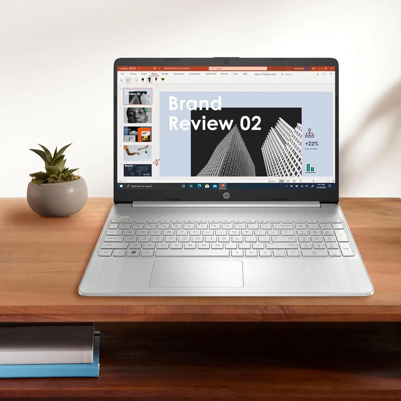 Alt view image 6 of 6 - HP 15.6" HD Display | AMD Ryzen 5 5500U Processor (Beat i7-1195G7) | 8GB RAM | 256GB SSD | AMD Radeon graphics | HP True Vision HD camera | Windows 11 Home | Bundle with Laptop Stand