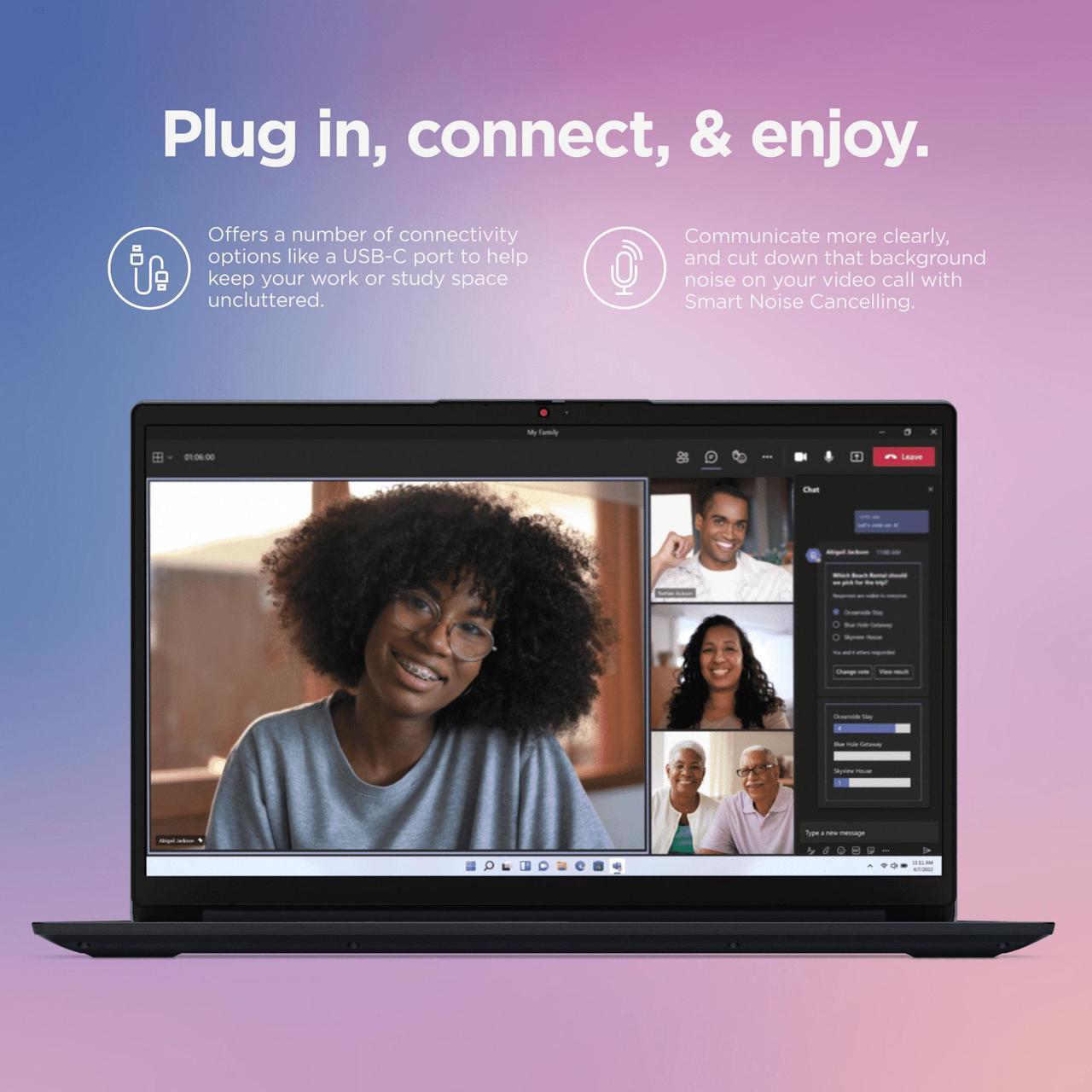 Alt view image 3 of 6 - Lenovo Ideapad 1 15.6" FHD Laptop | AMD R3 7320U( Beat i5-1035G1) | 8GB RAM DDR5 | 1024GB SSD | Intergrated Graphics | HDMI | Windows 11 Home | Bundle with USB 3.0 Hub