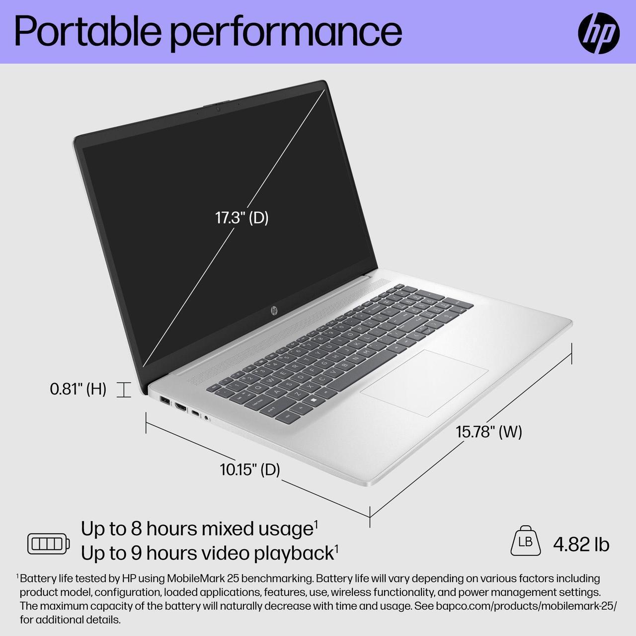 Alt view image 6 of 6 - HP 17.3" Touchscreen HD+ (1600 x 900) Display Laptop | AMD Ryzen 5 7530U(Beat i7-1255U) | AMD Radeon Graphics | Webcam | Silver | 32GB RAM | 1024GB SSD | Windows 11 Home | Bundle with Stylus Pen