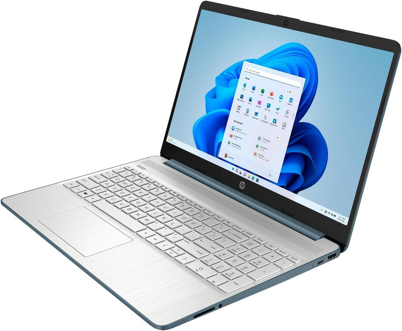 Alt view image 4 of 6 - HP 15.6 inch FHD Laptop | Intel Core i5-1235U Processor | Spruce Blue| 8GB RAM | 256GB SSD | Intel Iris Xe Graphics | Windows 11 Home | Bundle with USB 3.0 Hub