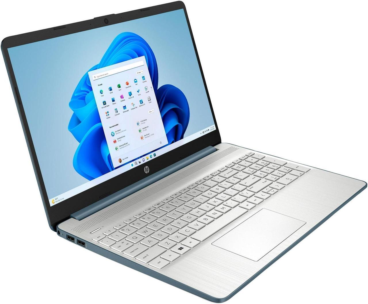 Alt view image 3 of 6 - HP 15.6 inch FHD Laptop | Intel Core i5-1235U Processor | Spruce Blue| 8GB RAM | 256GB SSD | Intel Iris Xe Graphics | Windows 11 Home | Bundle with USB 3.0 Hub