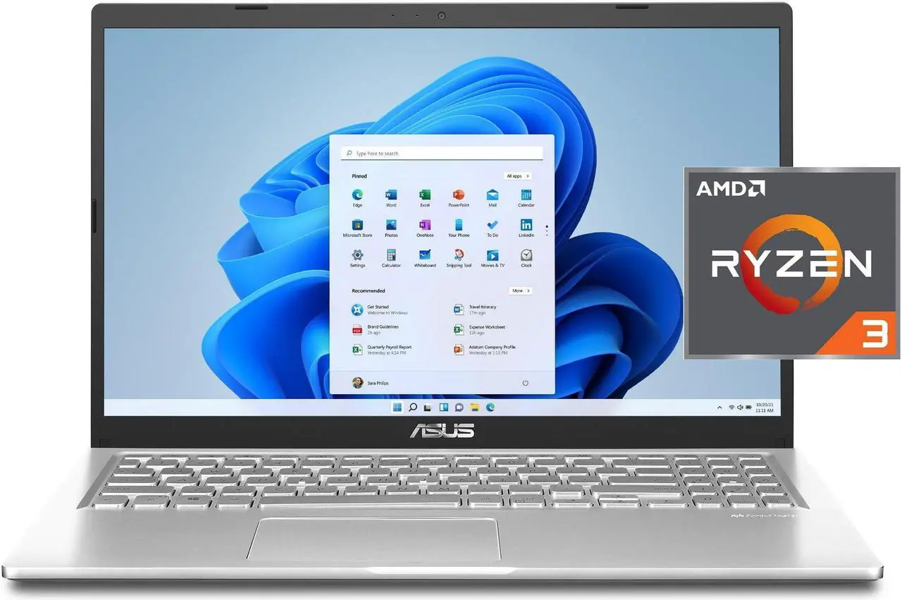 Alt view image 6 of 6 - ASUS Vivobook 15.6 FHD Laptop | AMD Ryzen 3 3250U| AMD Radeon graphics | WIFI | Webcam | 8GB RAM | 128GB SSD | Windows 11 S | Bundle with USB 3.0 Hub