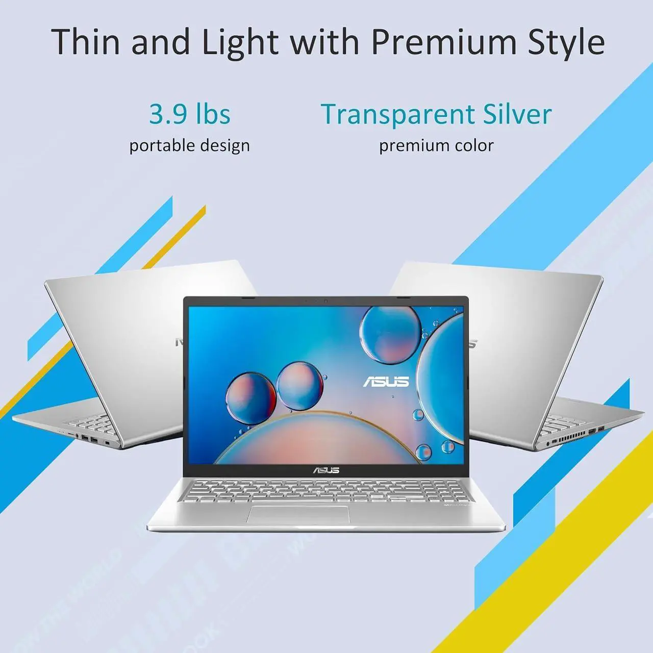 Alt view image 3 of 6 - ASUS Vivobook 15.6 FHD Laptop | AMD Ryzen 3 3250U| AMD Radeon graphics | WIFI | Webcam | 8GB RAM | 128GB SSD | Windows 11 S | Bundle with USB 3.0 Hub