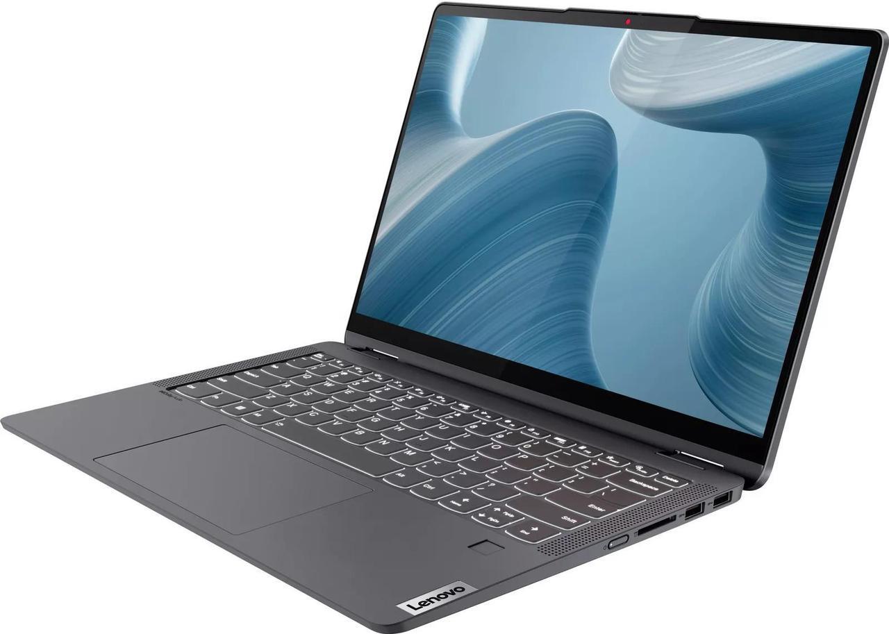 Alt view image 5 of 6 - Lenovo IdeaPad 5i 14" Touchscreen 2-in-1 Laptop | Intel Core i5-1235U Processor | 8GB RAM | 1024GB SSD | Intel Iris Xe Graphics | Backlit | FingerPrint | Windows 11 S | Bundle with Grey Bag
