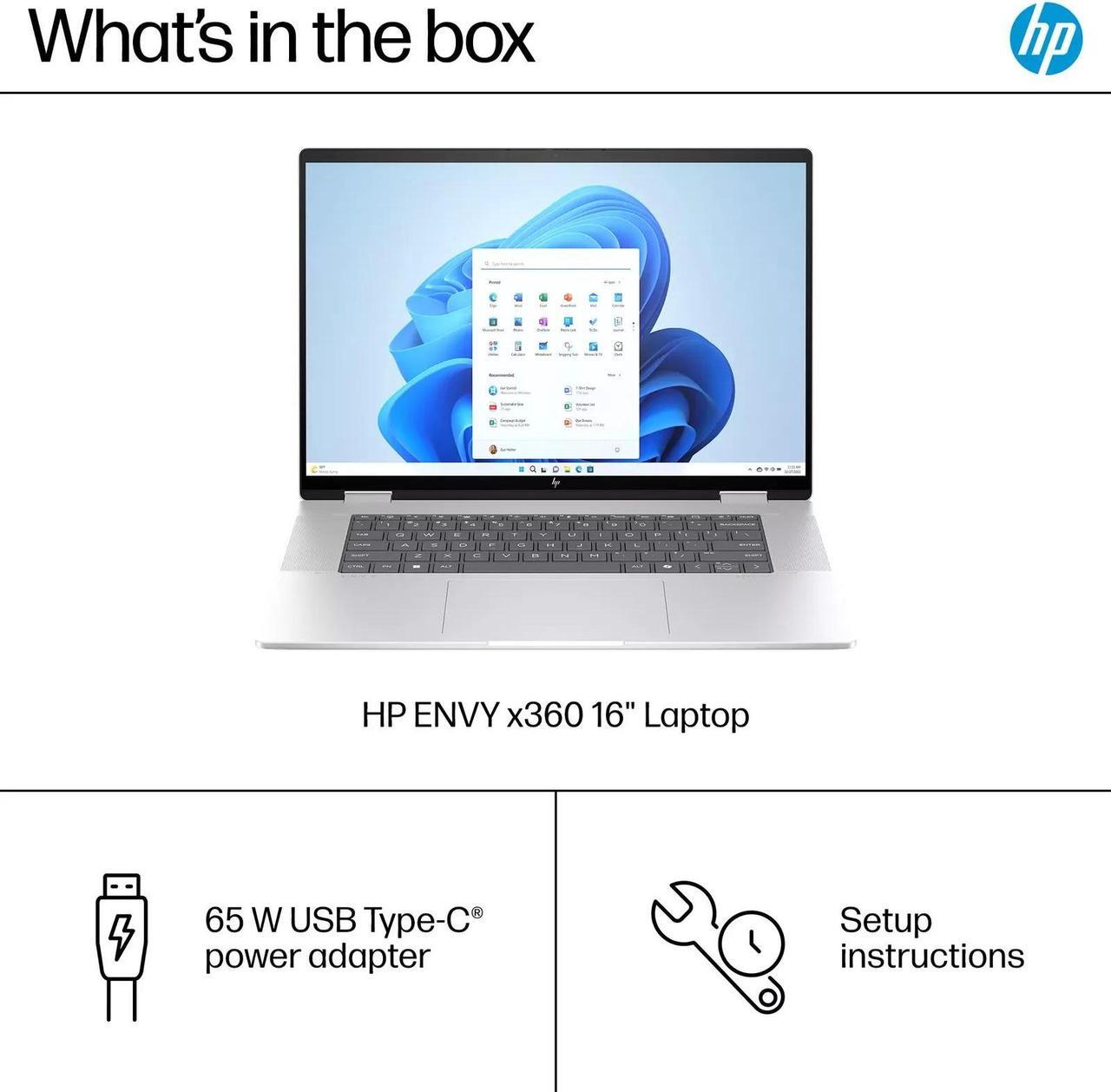Alt view image 3 of 5 - HP Envy 2-in-1 16" 2K Touch-Screen Laptop | Intel Core Ultra 7 155U |Intel graphics | 5MP IR camera | Backlit | Silver | 16GB RAM DDR5 | 2TB SSD | Windows 11 Home | Bundle with Stylus Pen