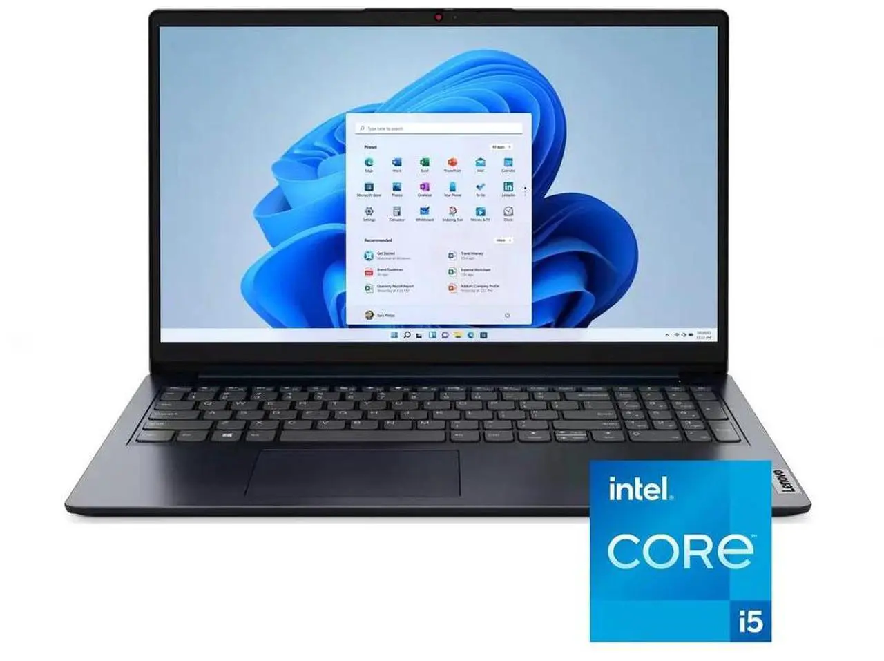 Alt view image 2 of 6 - Lenovo IdeaPad 1i 15.6" FHD Touchscreen Laptop |Intel Core i5 1235U| Intel Iris Xe Graphics | Copilot | Blue | 16GB RAM | 1024GB SSD |Windows 11 S |Bundle with Wireless Mouse