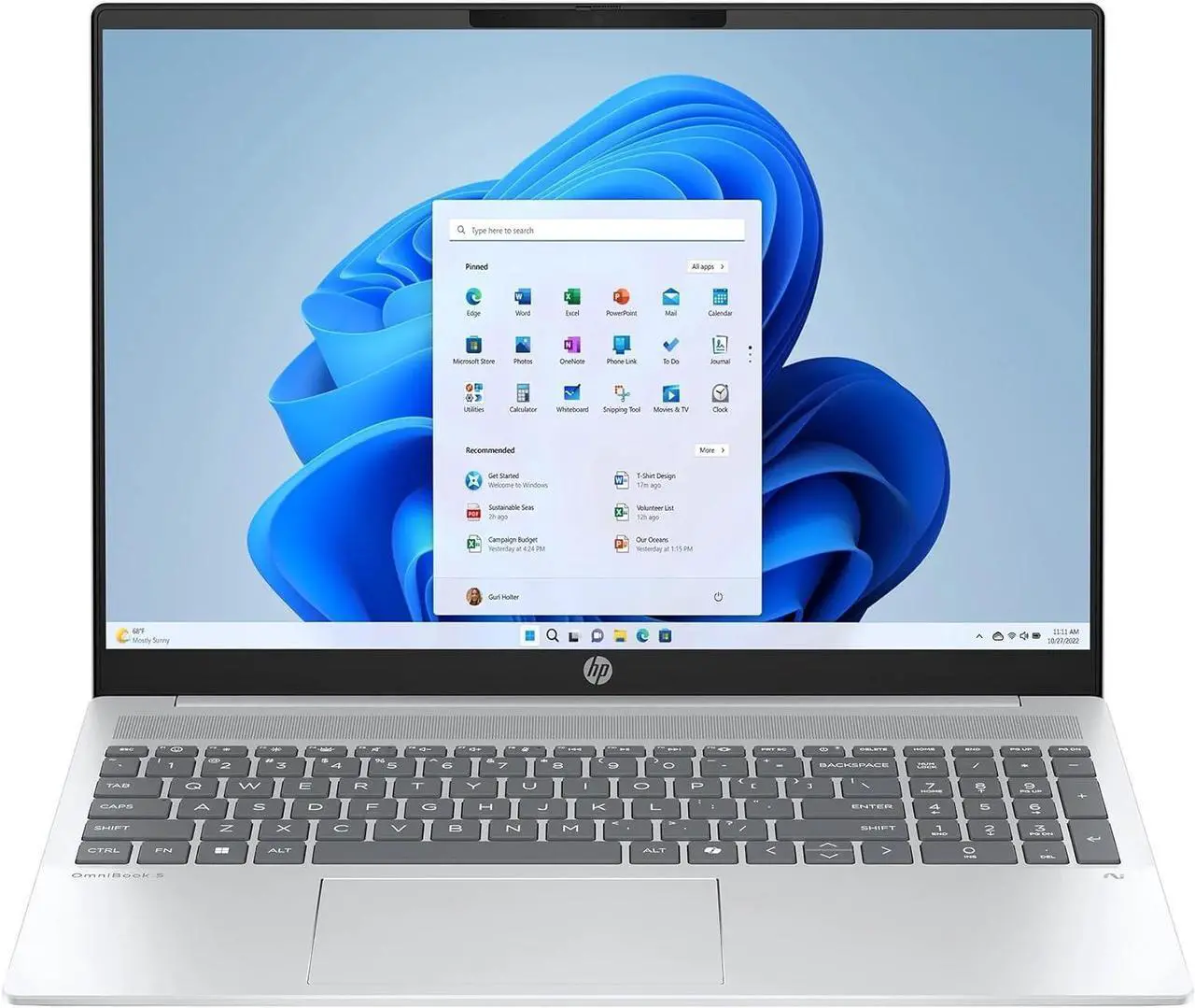 Alt view image 2 of 6 - HP Omnibook 5 16" WUXGA Touch Screen Laptop| AMD Ryzen AI 7 350 |AMD Radeon 860M Graphics | Copilot |Backlit | Silver | 16GB RAM DDR5 | 2TB SSD |Windows 11 Home |Bundle with HDMI Cable