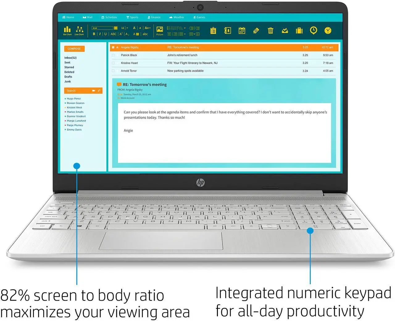 Alt view image 5 of 5 - Newest HP 15.6" diagonal HD Micro-edge Laptop | 10th Intel Core i3-1005G1 | 8GB DDR4| 256GB M.2 SSD| HDMI | HD Wecam | HDMI |Windows 10 | Natural Silver