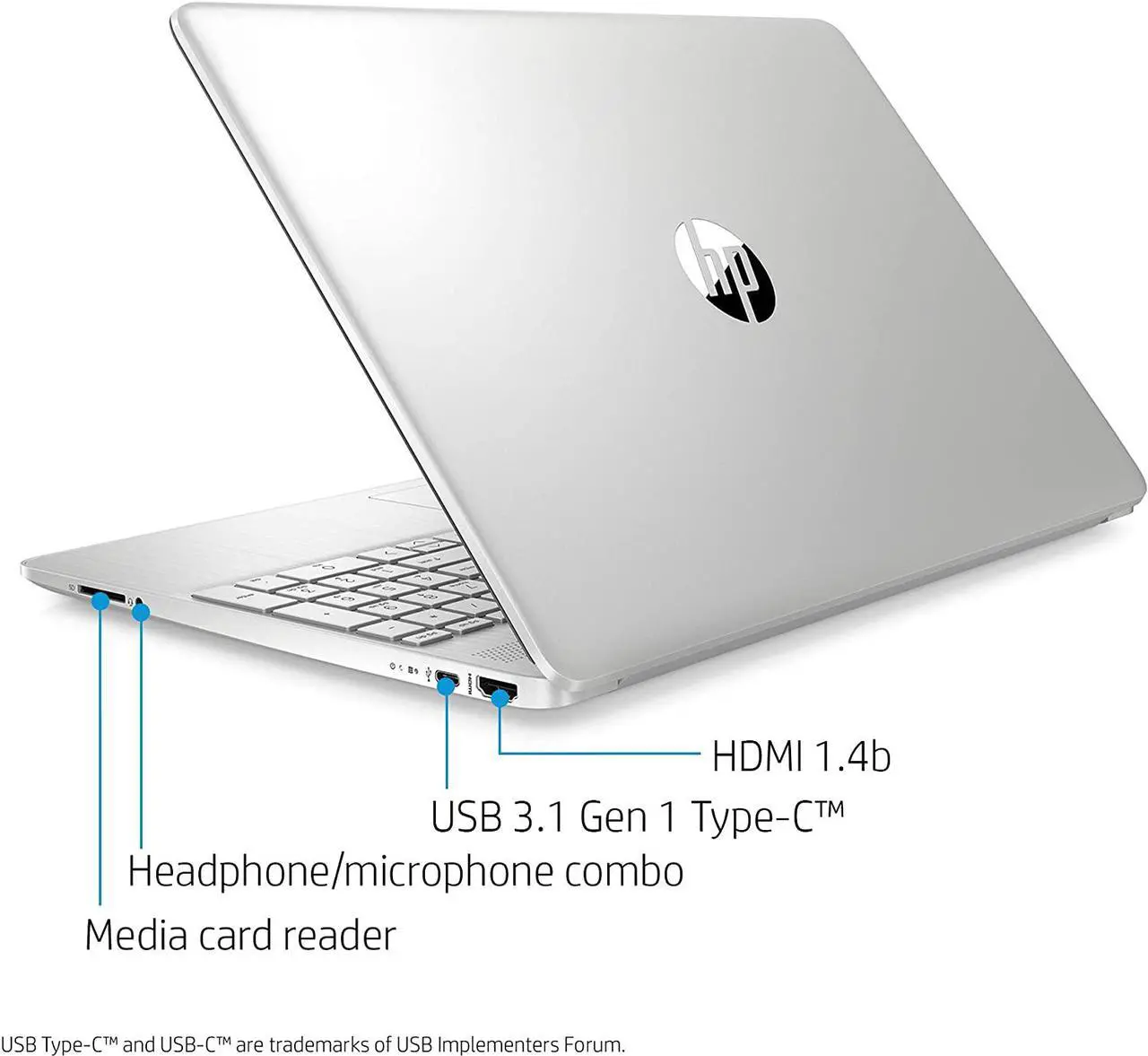Alt view image 4 of 5 - Newest HP 15.6" diagonal HD Micro-edge Laptop | 10th Intel Core i3-1005G1 | 8GB DDR4| 256GB M.2 SSD| HDMI | HD Wecam | HDMI |Windows 10 | Natural Silver