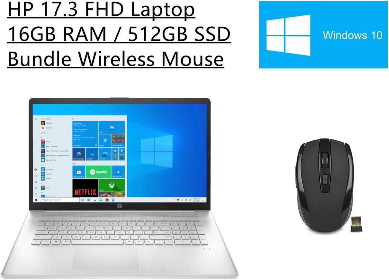 Main image of HP 17.3" FHD Laptop | AMD Ryzen 5 5500U Processor | 16GB RAM | 512GB SSD | Fingerprint reader | Windows 10 Home in S mode | Bundle with Wireless Mouse