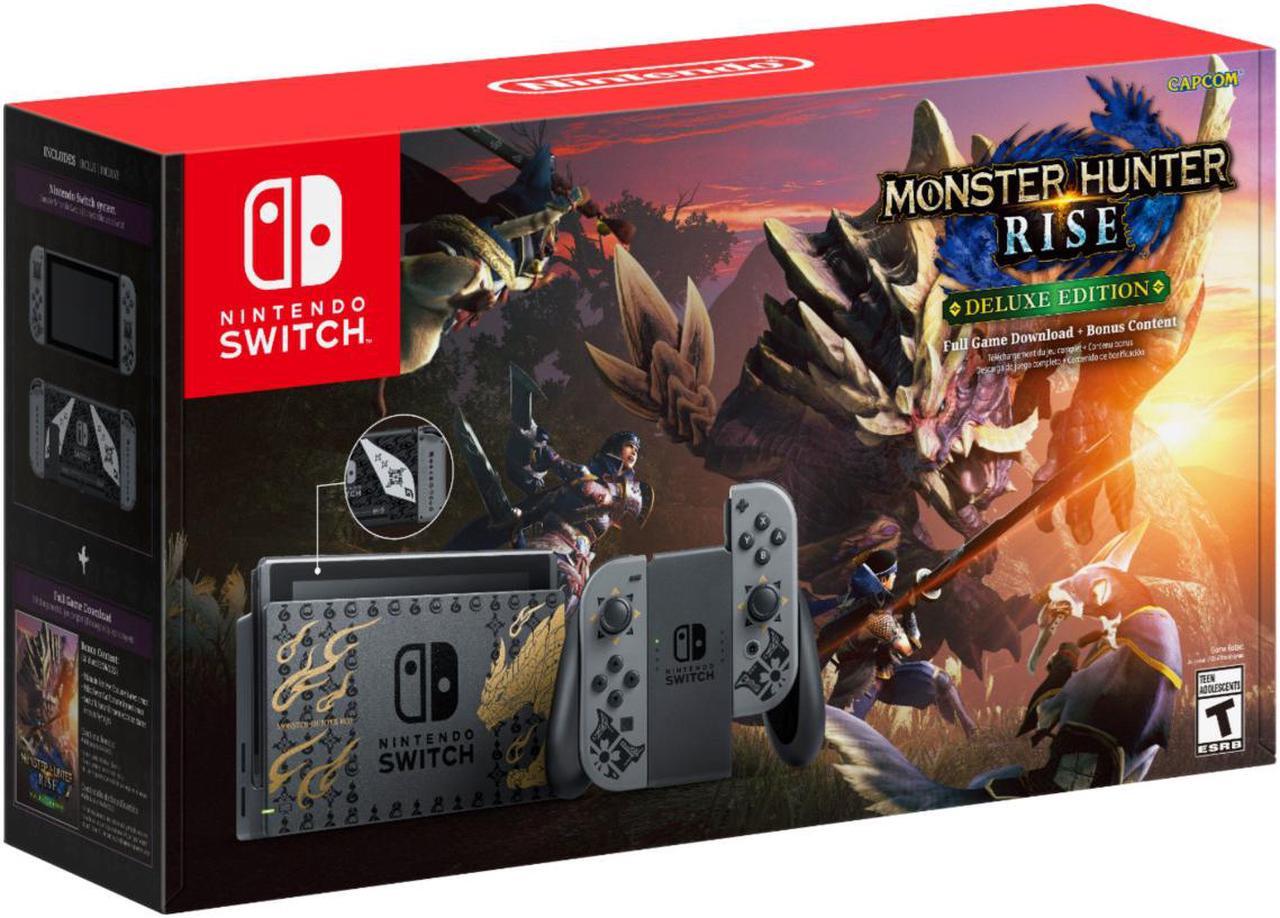 Alt view image 5 of 7 - Nintendo Switch -Monster Hunter Rise Deluxe Edition | Switch console| Switch dock| Joy-Con (L) and Joy-Con (R)| Joy-Con wrist straps | Special Edition | Bundle with 128GB MicroSD Card