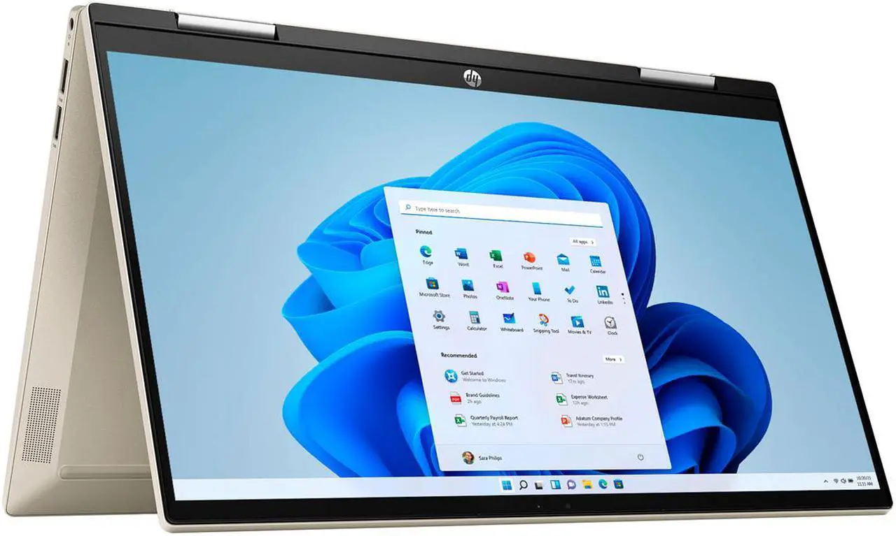 Alt view image 3 of 5 - HP Pavilion x360 14" FHD Touchscreen 2-in-1 Laptop | 11th Gen Intel Core i5-1135G7 Processor | 32GB RAM | 1TB SSD | Warm Gold | Windows 11 Home | Bundle with Wireless Mouse