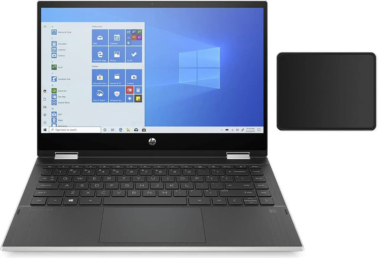 Alt view image 2 of 5 - HP Pavilion x360 2-in-1 14" FHD IPS Touch-Screen Laptop | Intel Core i5-1135G7 Processor | 8GB RAM | 1024GB SSD | Intel Iris Xe graphics | Windows 11 Home | Silver | with Mouse Pad Bundle