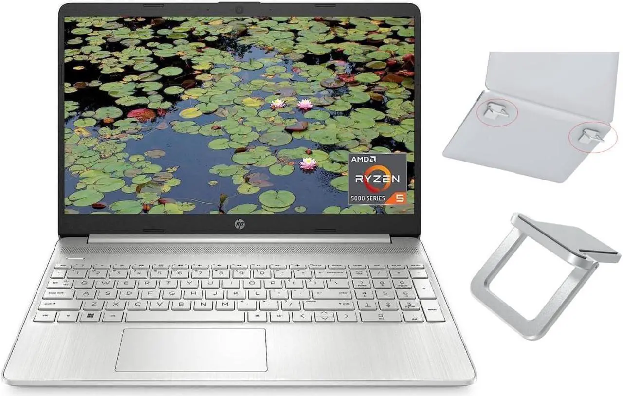 Main image of HP 15.6" HD Display | AMD Ryzen 5 5500U Processor (Beat i7-1195G7) | 8GB RAM | 256GB SSD | AMD Radeon graphics | HP True Vision HD camera | Windows 11 Home | Bundle with Laptop Stand