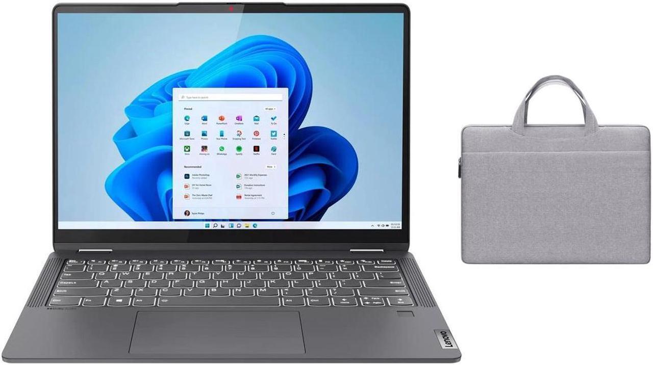 Main image of Lenovo IdeaPad 5i 14" Touchscreen 2-in-1 Laptop | Intel Core i5-1235U Processor | 8GB RAM | 1024GB SSD | Intel Iris Xe Graphics | Backlit | FingerPrint | Windows 11 S | Bundle with Grey Bag