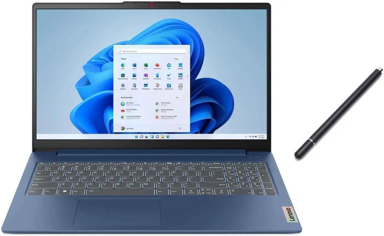 Main image of Lenovo IdeaPad Slim 15.6 inch FHD Touch Laptop | AMD Ryzen 7-7730U(Beat i7-1355U) | AMD Radeon Graphics| Fingerprint | Backlit | 16GB RAM | 2TB SSD | Windows 11 Home | Bundle with Stylus Pen