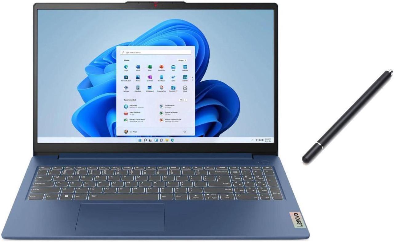 Main image of Lenovo IdeaPad Slim 15.6 inch FHD Touch Laptop | AMD Ryzen 7-7730U(Beat i7-1355U) | AMD Radeon Graphics| Fingerprint | Backlit | 16GB RAM | 512GB SSD | Windows 11 Home | Bundle with Stylus Pen