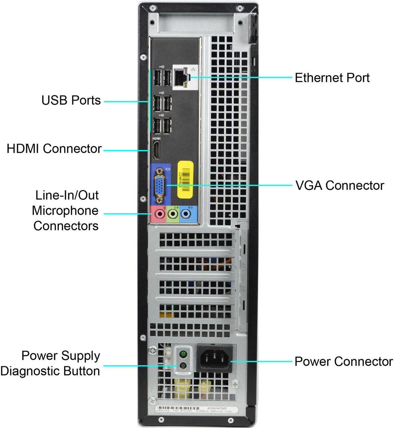 Alt view image 7 of 7 - Dell OptiPlex 390 Desktop Intel Core i5-2400 3.10GHz 8GB RAM 1TB HD DVD-RW Windows 10 64-Bit With HDMI