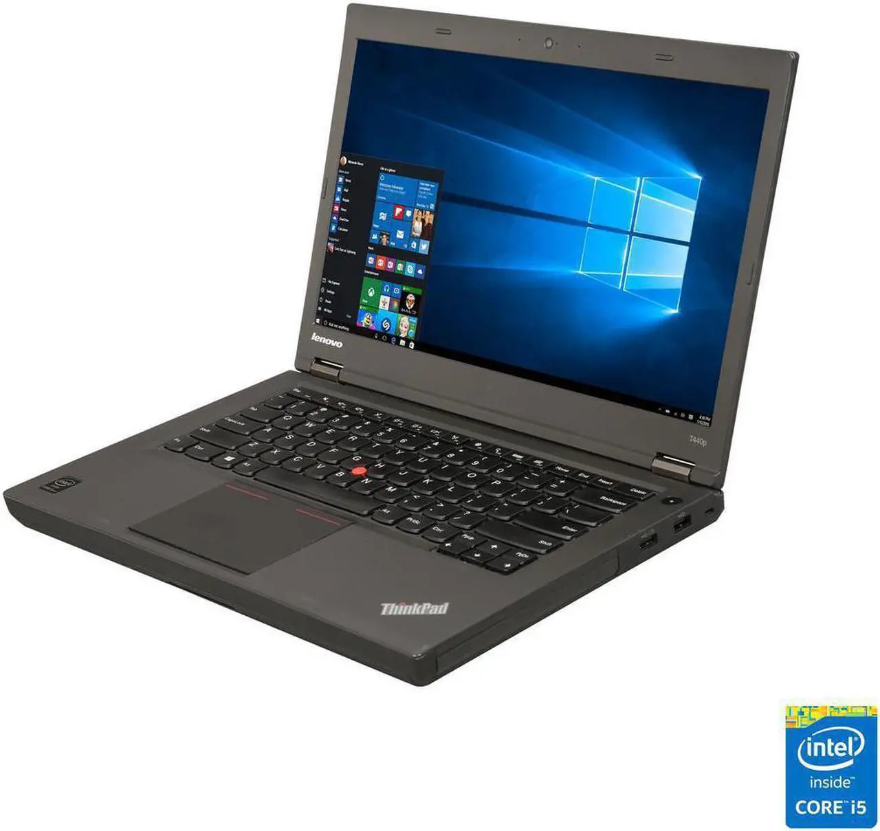 Main image of Lenovo ThinkPad T440P 14" LED Notebook Laptop Intel Core 4th Gen i7-4600M  16 GB DDR3 RAM 1TB HDD DVD-RW Webcam WiFi Bluetooth Windows 10 Professional 64-bit