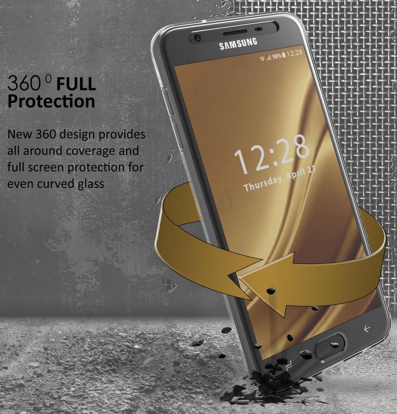 Alt view image 4 of 6 - Clear Screen Guard Full Body TPU Wrap Case Cover for Samsung Galaxy J7 V (2018)