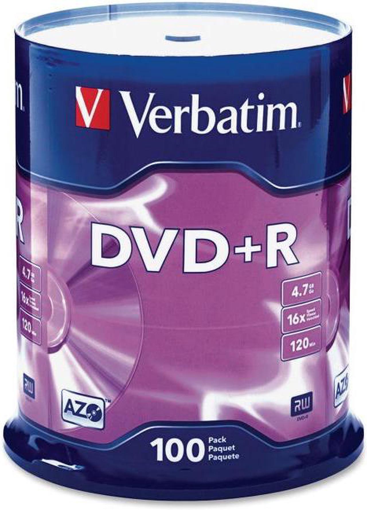 VERBATIM CORPORATION 95098 100PK DVD+R 16X 4.7GB BRANDED