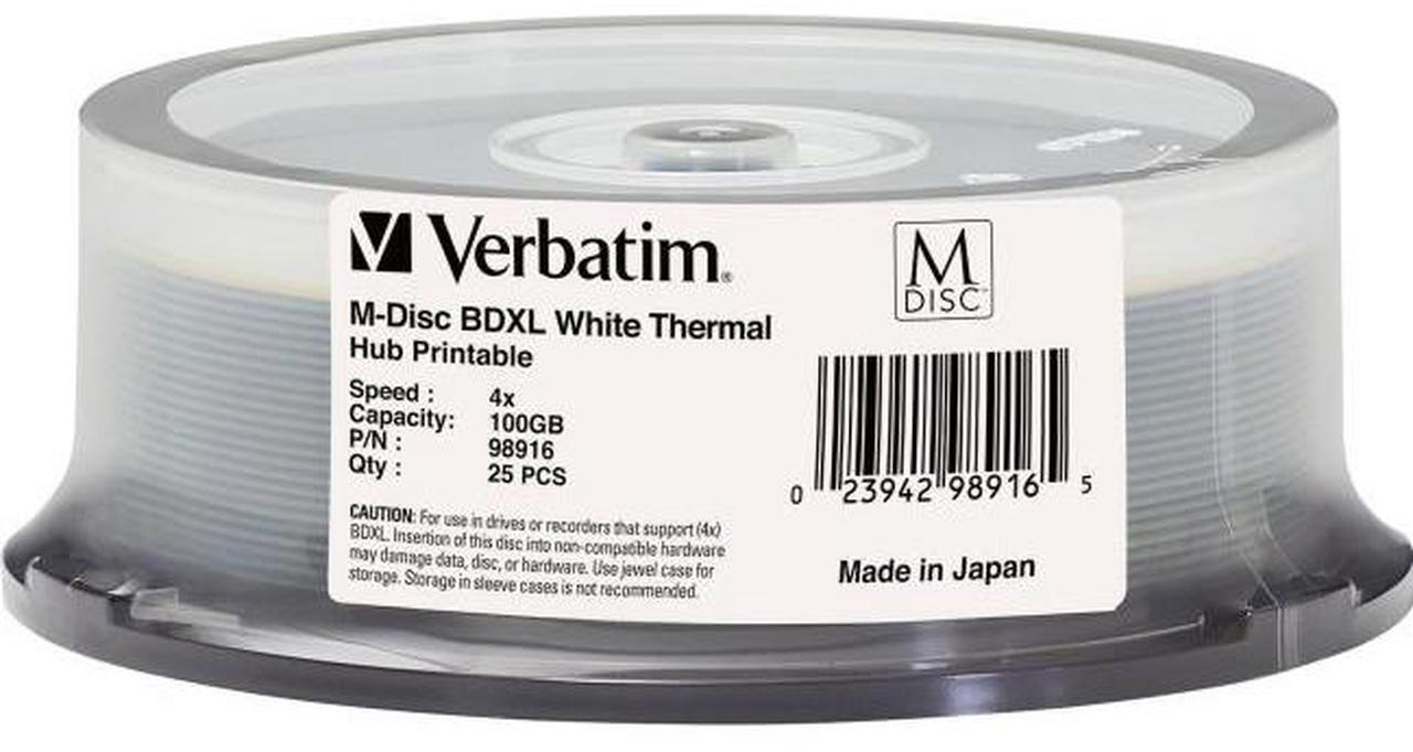 Alt view image 5 of 9 - VERBATIM CORPORATION 98916 25PK M-DISC BDXL 4X 100GB WHITE