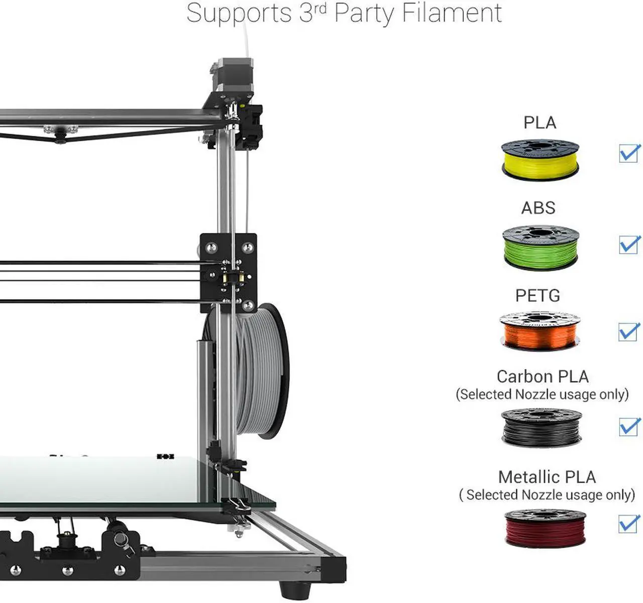 Alt view image 4 of 5 - [Support latest Cura 4.12] Crazy3DPrint CZ-300 3D Printer (11.8" x 11.8" x 11.8" built size, PETG/PLA/ABS/Carbon FIber PLA/Metallic PLA, Heated Print Bed) Unassembled
