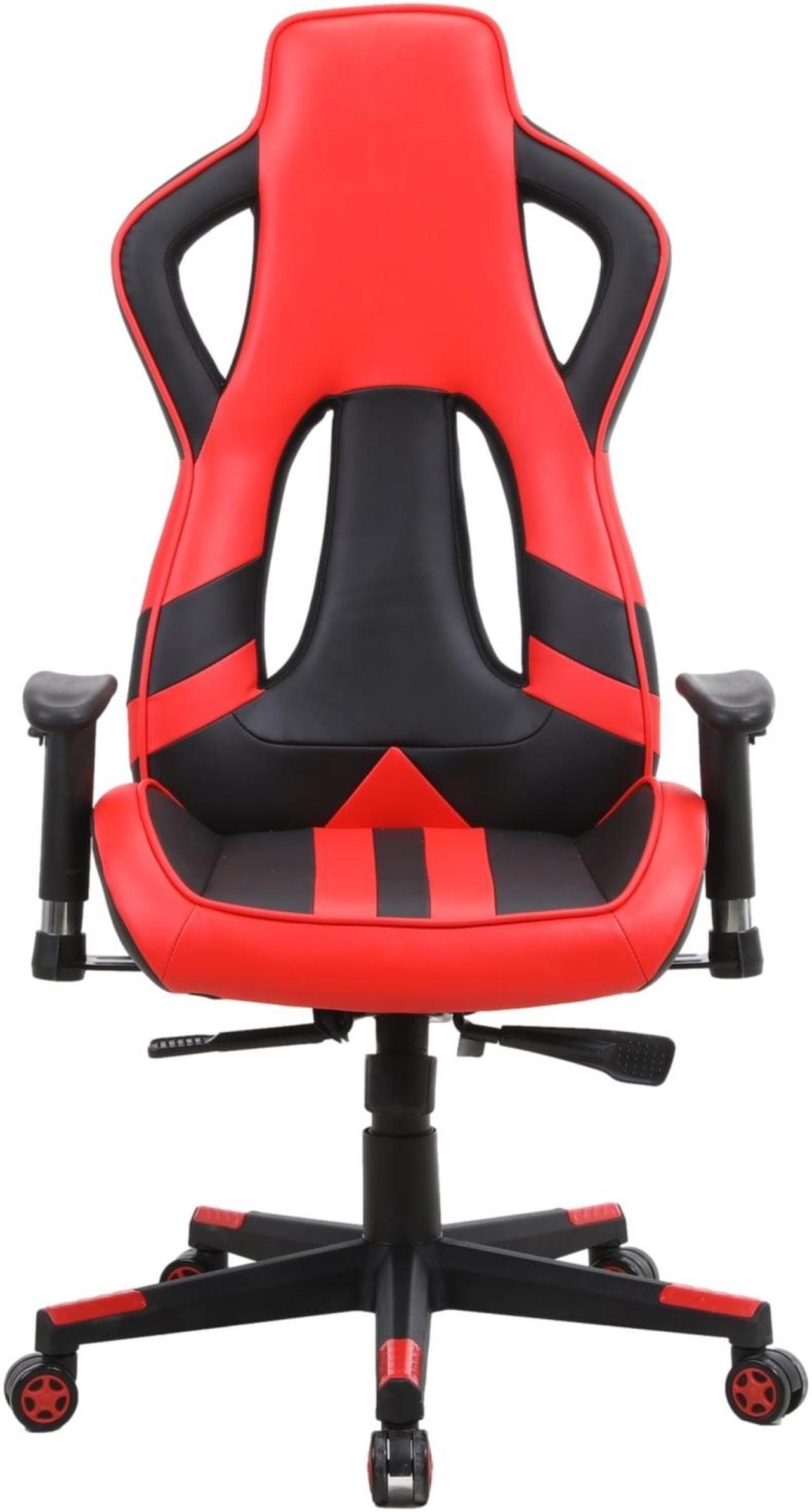 ViscoLogic WOLVERINE Premium Grade Series Ergonomic Backrest Recline & Lockable Home Office Computer Desk Gaming Chair (Black & Red)