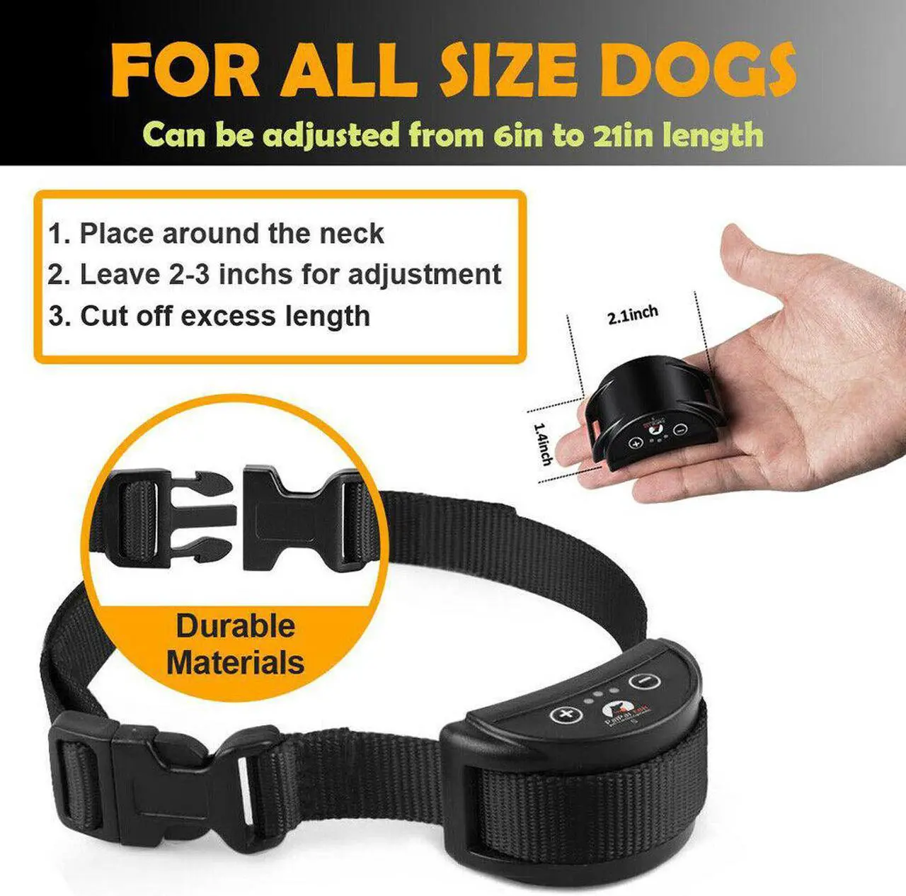 Alt view image 3 of 7 - Anti Barking E-Collar No Bark Dog Training Shock Collar for Small Medium Dog