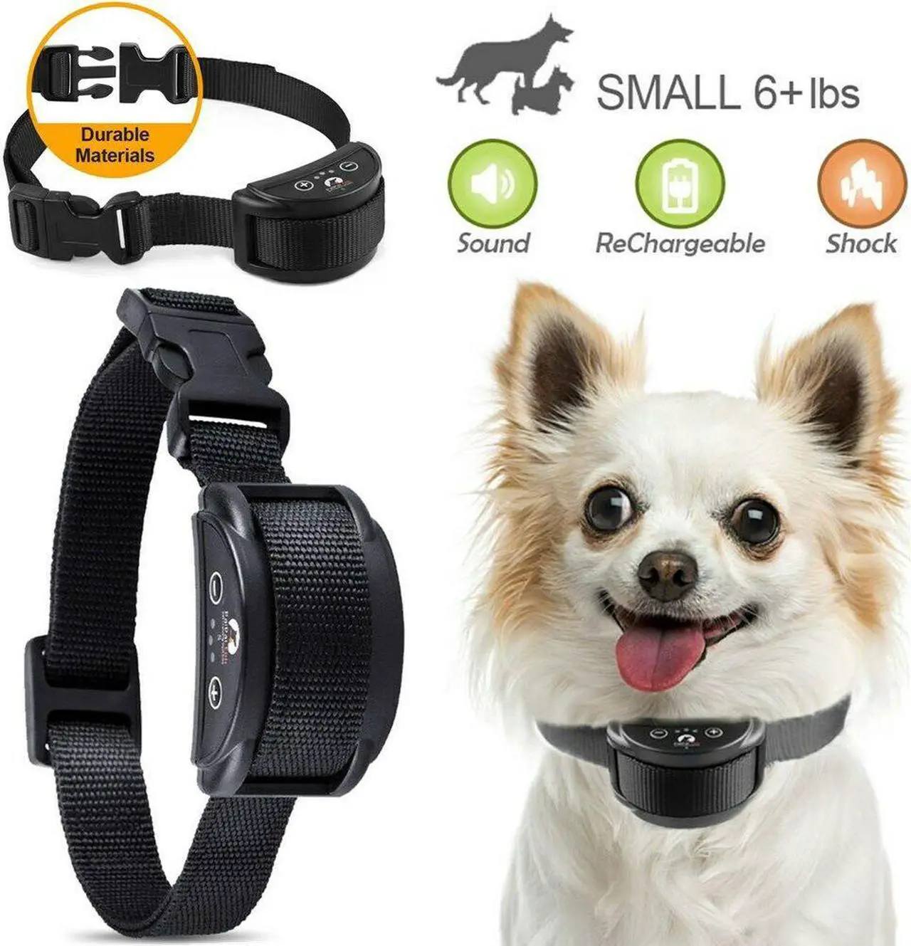 Main image of Anti Barking E-Collar No Bark Dog Training Shock Collar for Small Medium Dog