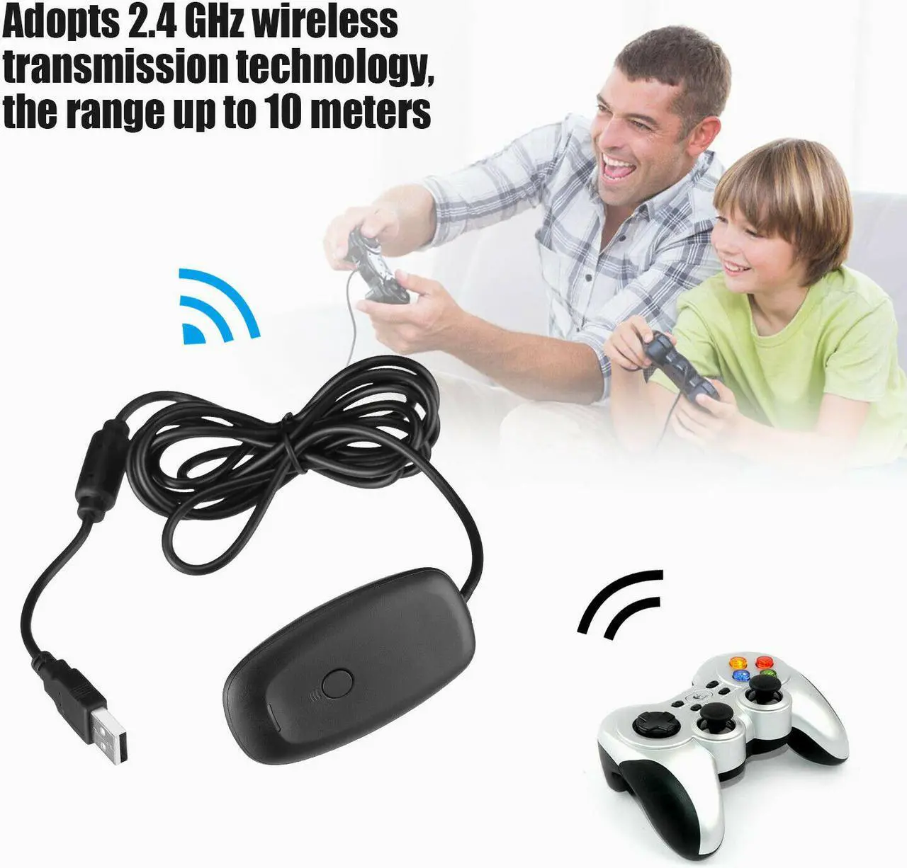 Alt view image 5 of 7 - For Microsoft Xbox 360 USB Wireless Receiver Game Controller Adapter Windows PC