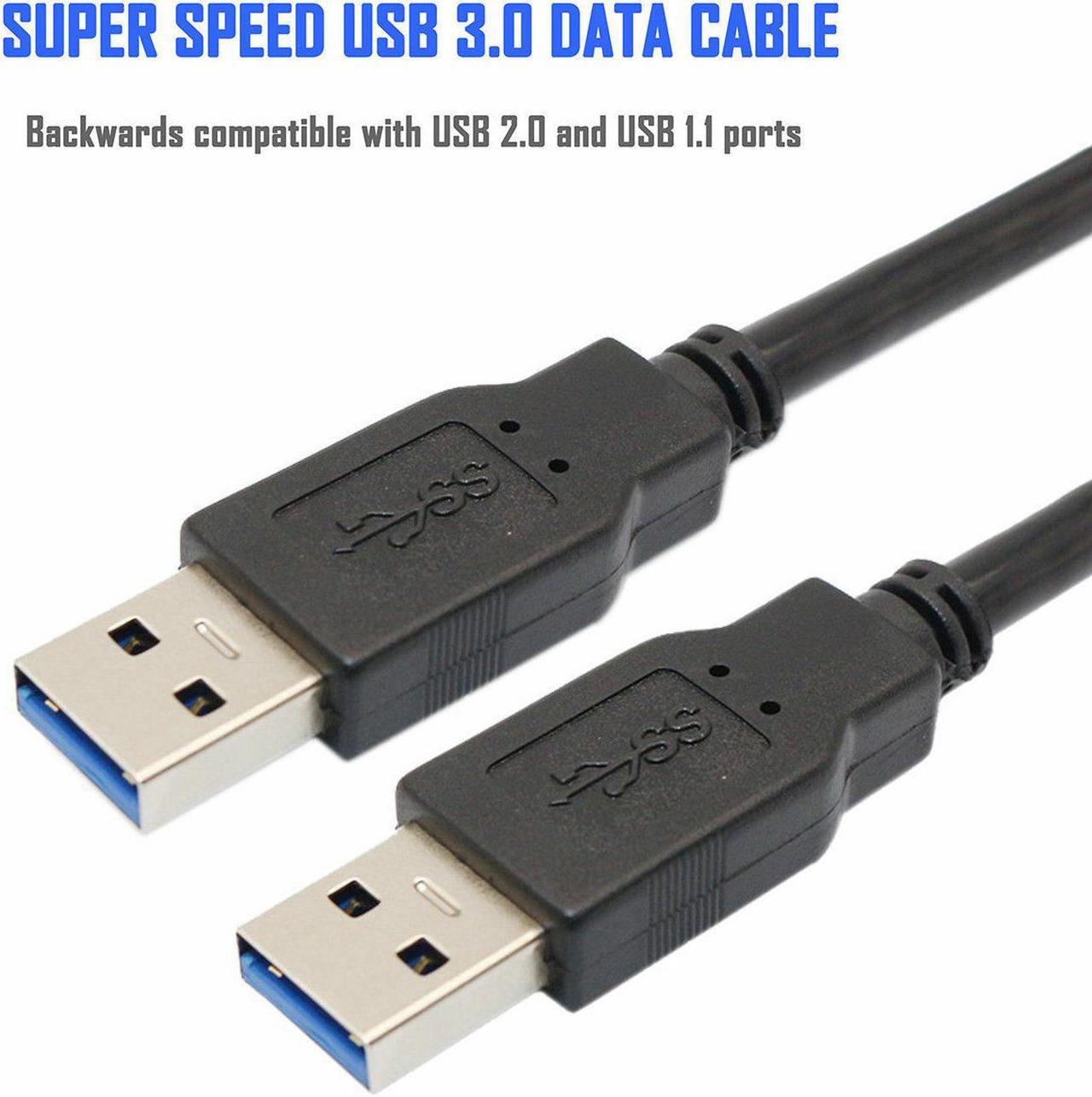 USB 3.0 Cable Male to Male USB to USB Cable SuperSpeed Black 3 Feet