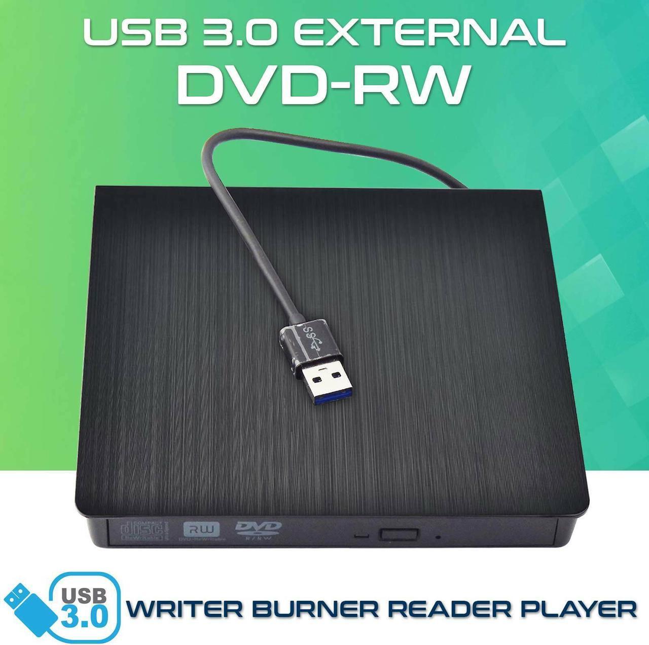 New Slim Portable External USB 3.0 DVD CD RW Burner Reader Writer Drive Player