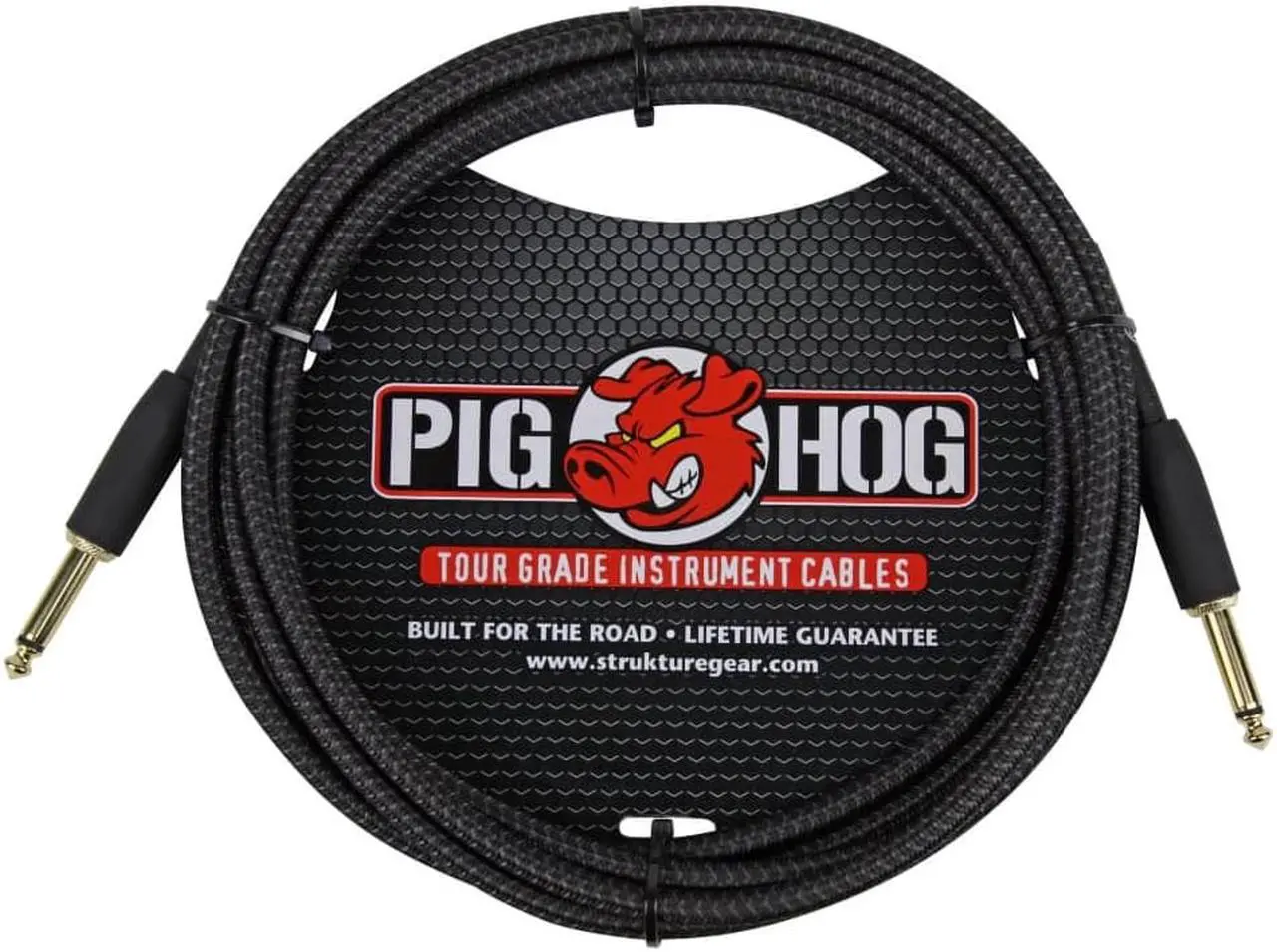 Alt view image 2 of 7 - Pig Hog "Black Woven" Woven Jacket Tour Grade Instrument Cable, 10-foot