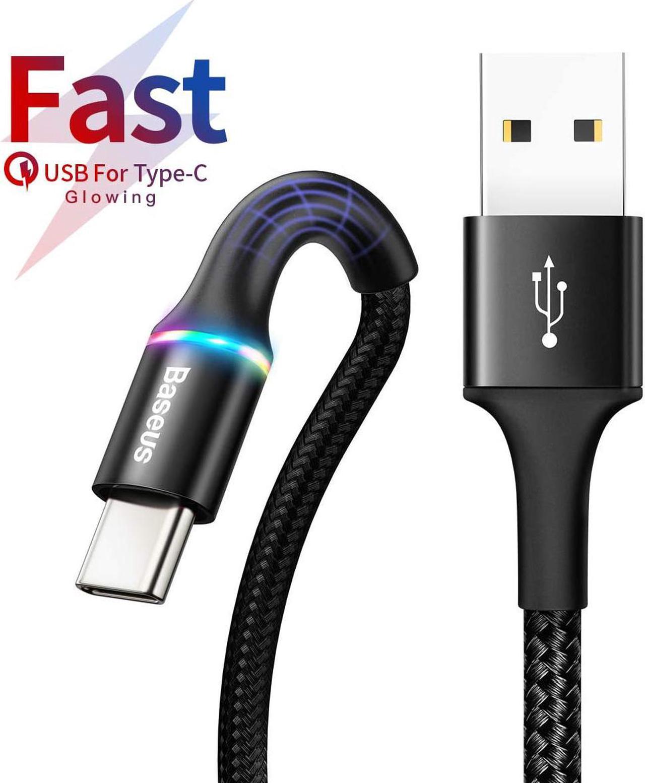 Baseus USB C Cable, Type-C Fast Charger 3.3ft/1m Cable, USB3.0 3A Nylon Braided Fast Charging Cord for Galaxy S20 S10 S9 S8 Plus, Note 10 9 8, Sony Xperia, Huawei P30 P40 Mate30 Pro.