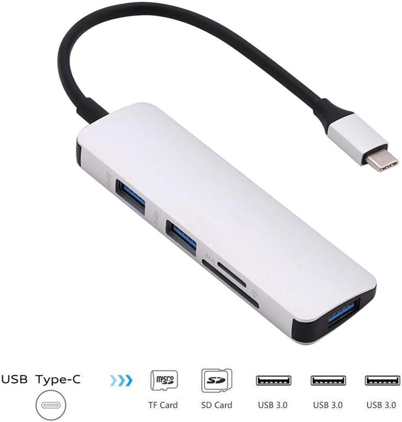 Type-C Card Reader with 3 x USB 3.0 HUB, USB-C to USB SD TF HUB, USB C to SD/TF Card Reader.