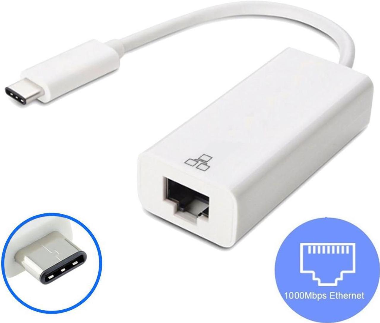 USB C to 1000M Ethernet Network LAN Adapter Cable for Macbook Laptop PC, Type-C to RJ45 Gigabit Network Converter Cable.