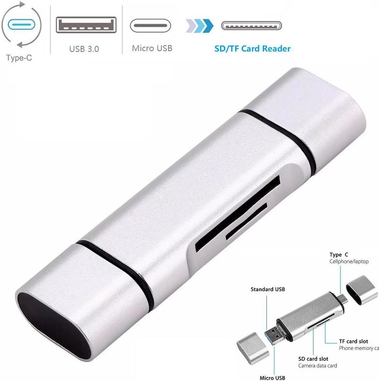 3in1 Type-C USB Micro OTG Card Reader for TF SD Android Computer, 3 in 1 SD/TF Card Reader with USB-C / USB / Micro USB Port.