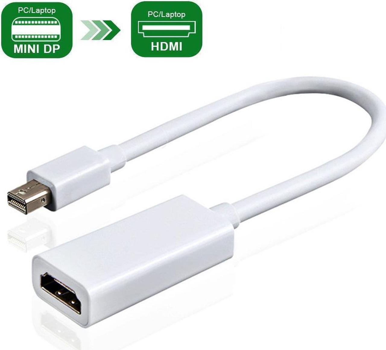 Mini DisplayPort to HDMI Female Adapter Cable for Macbook Air Mini iMac 1080p 60HZ, Mini DP Thunderbolt to HDMI Converter Cable.