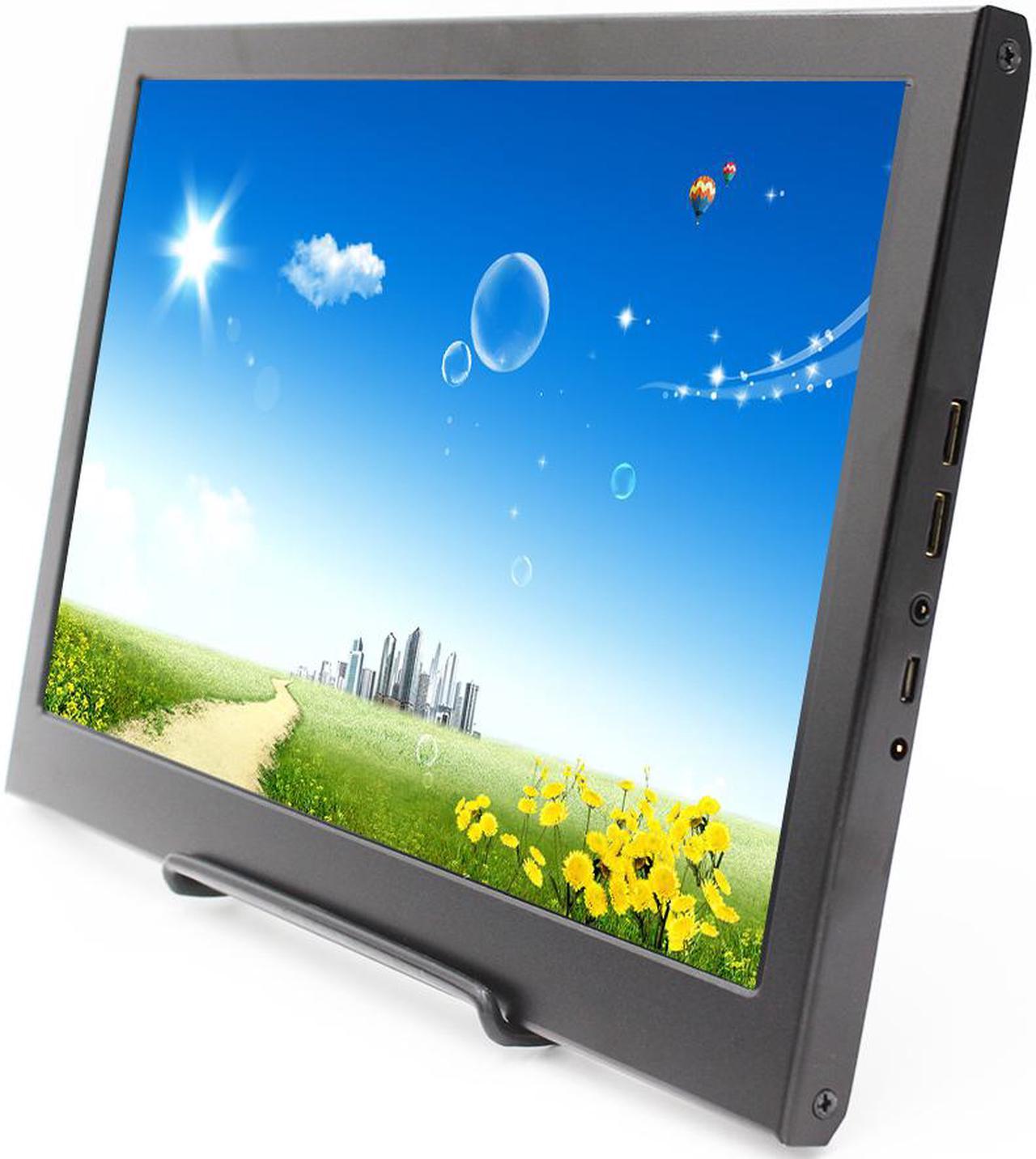 Full HD 13.3" 1920x1080 60HZ Universal Portable LCD Monitor with Dual Mini HDMI, 5V/2A USB / DC Powered, 3.5mm Headphone and Dual Built-in Speaker, Aluminum Alloy Body, Sharp / AUO LCD Screen Panel.