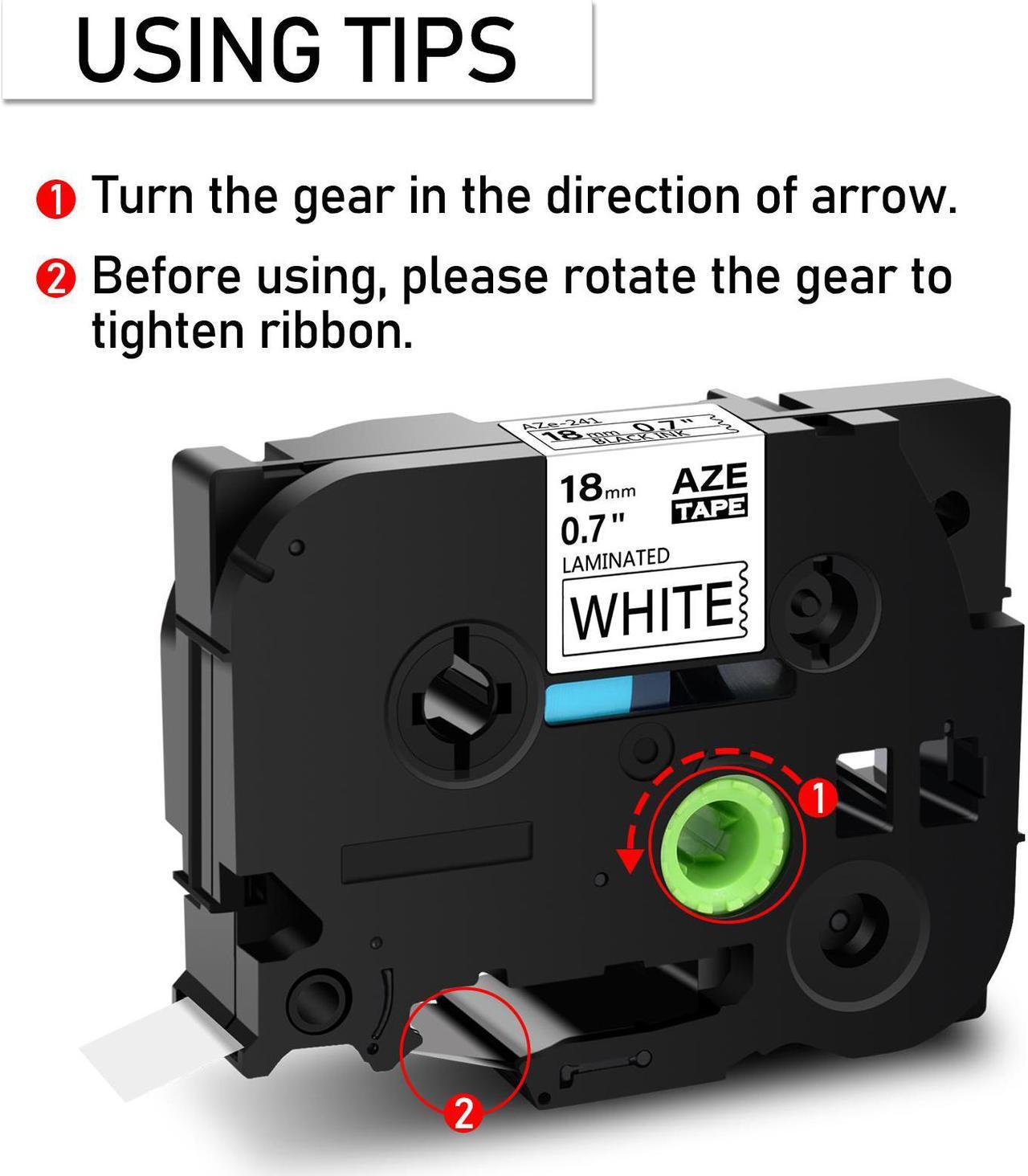 Alt view image 4 of 7 - GREENCYCLE 3 Pack Compatible for Brother P-touch TZe-241 TZe241 TZ-241 TZ241 18mm 0.7'' Black on White TZ TZe Ptouch Tapes 3/4 inch x 26.2ft Laminated Label Tape